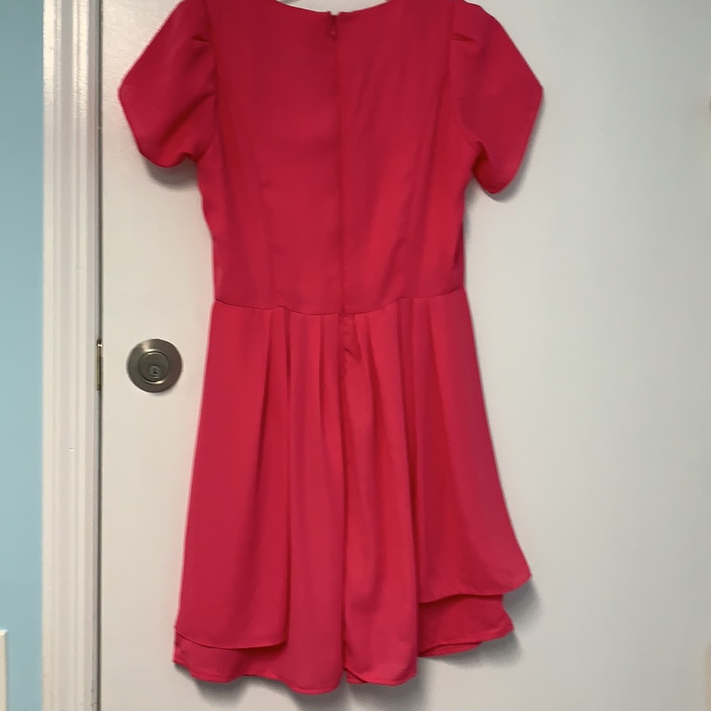 Barbie type pink dress pleated bodice